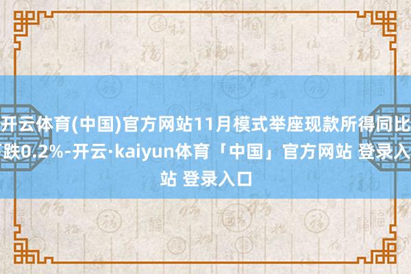 开云体育(中国)官方网站11月模式举座现款所得同比下跌0.2%-开云·kaiyun体育「中国」官方网站 登录入口